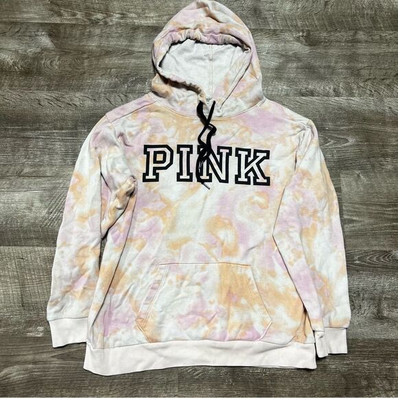Pink Victoria’s Secret Tie-Dye Hoodie Size Small - Picture 1 of 10